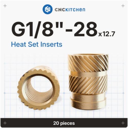 CNC Kitchen navojni umetci G1/8&amp;#039;&amp;#039;-28 UNC - G1/8&amp;rdquo;-28 x 12.7 Slike