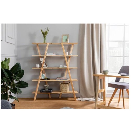Woody Fashion polica za knjige perla birch Slike