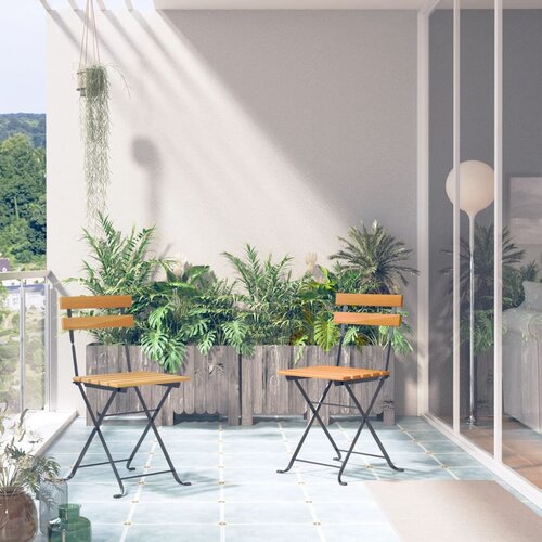 The Living Store Sklopive vrtne stolice 2 kom čelik i masivno bagremovo drvo Cijene