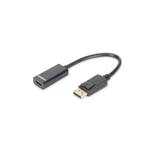 Digitus DB-340400-001-S DisplayPort / HDMI adapter [1x muški konektor displayport - 1x ženski konektor HDMI] crna okrugli, dvostruko zaštićen, zaključan, podržava HDMI 15.00 cm Cijene