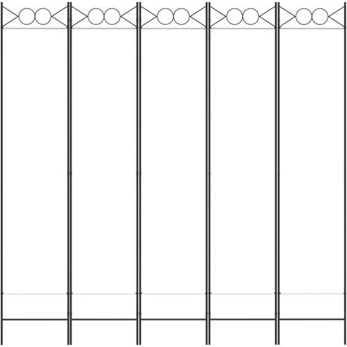VidaXL Sobna pregrada s 5 panela bijela 200 x 200 cm od tkanine Slike