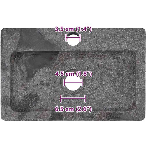 VidaXL Umivaonik sivi 38 x 24 x 6,5 cm mramorni Slike