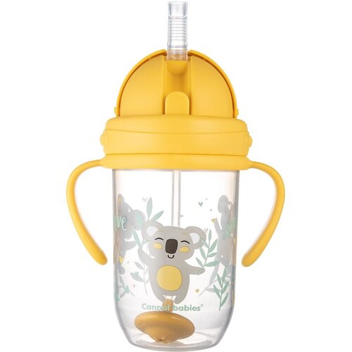 Canpol Exotic Animals Cup With Straw skodelica s slamico Yellow 270 ml Slike