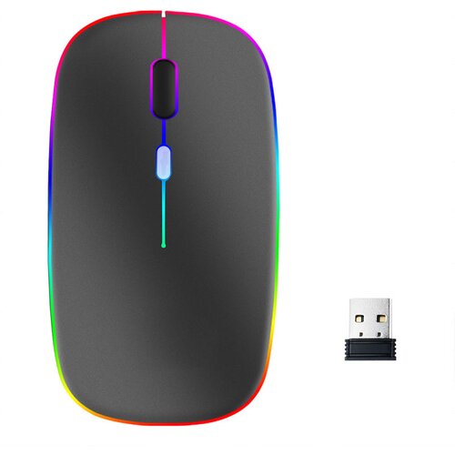 INF Brezžična Bluetooth miška USB polnjenje z barvito osvetlitvijo ozadja SilverGrey, (21280121) Cene