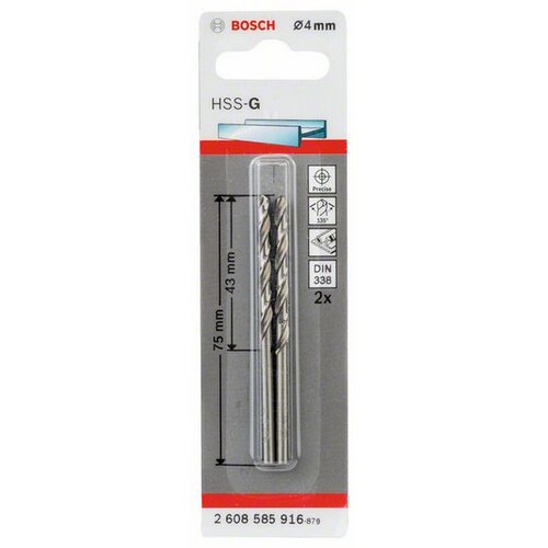 Bosch burgija za metal 3,8 x 43 x 75 mm HSS-G 4 x 43 x 75 mm DIN 338 2608585916 Cene