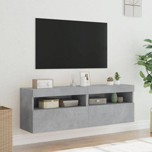  Zidni TV ormarići LED 2 kom boja betona 60x30x40 cm Slike