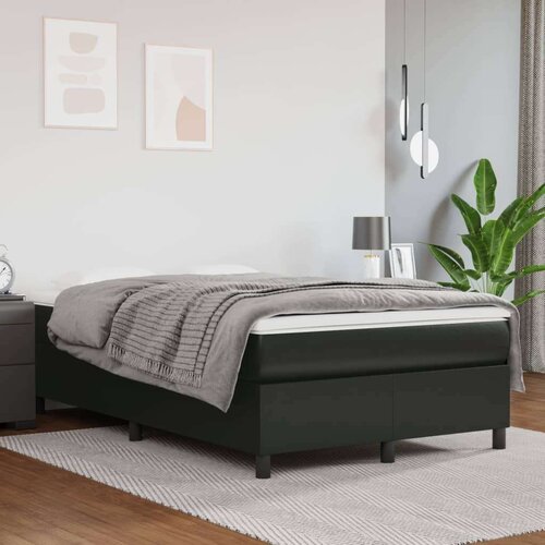 VidaXL Okvir za krevet s oprugama crni 120 x 200 cm od umjetne kože Slike