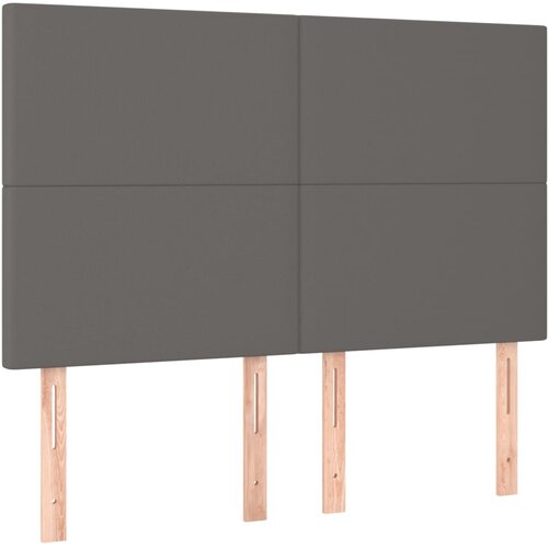  Okvir za krevet s uzglavljem sivi 140x190 cm od umjetne kože Slike