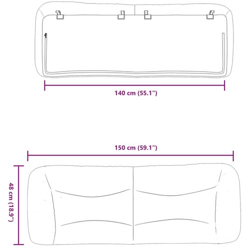  Jastuk za uzglavlje Hvar smeđi 140 cm od umjetne kože Slike