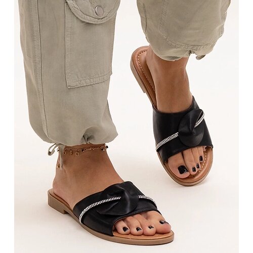 D/CEO Black slippers with fur insulated Valle Cene
