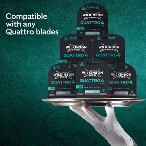 Wilkinson Sword Quattro brivnik + nadomestne britvice 9 kos Slike