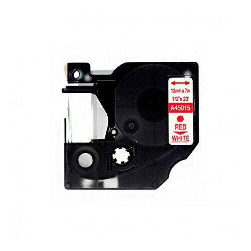 Dymo D1 45015 združljiv trak - 12 mm x 7 metrov rdeč/bel S0720550, (21405136) Cene