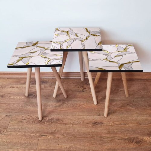Hanah home Set 3 stočića 3Shp107 Light Pink Cene