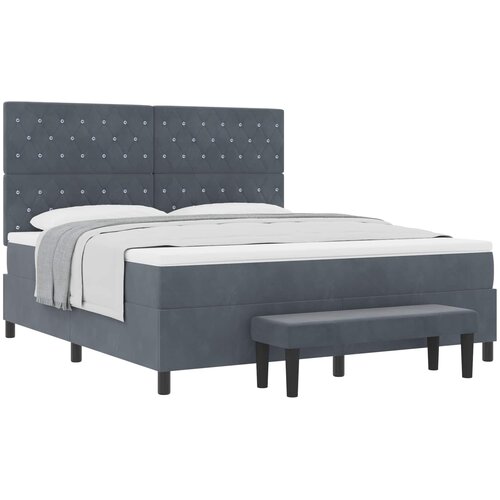  Krevet s opruga kutije Tamno siva 200 x 180 cm Bar&amp;scaron;un Slike