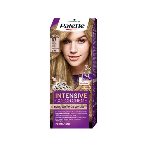 Schwarzkopf Palette Intensive Color Creme permanentna barva za lase odtenek 8-0 N7 Light Blonde Cene