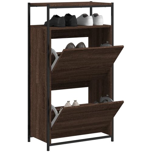  The Living Store Omarica za čevlje rjavi hrast 60x34x112 cm inženirski les - Omarica Za Čevlje, (21442318) Cene