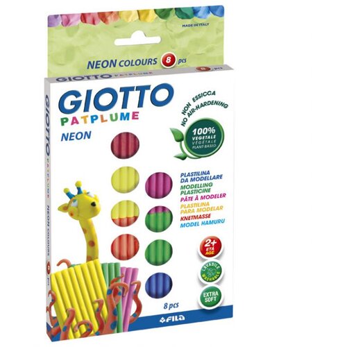  PLASTELIN 8NEON BOJAX33G EXTRA SOFT GIOTTO FILA 513200 BLISTER * DO ISTEKA ZALIHA Slike
