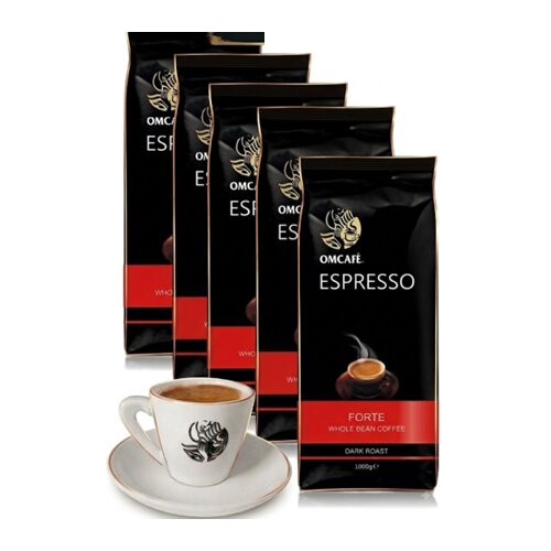 OMCAF&amp;Eacute; Omcafe Espresso Forte 1kg, 4x1 kg + 6 &amp;scaron;oljica Slike