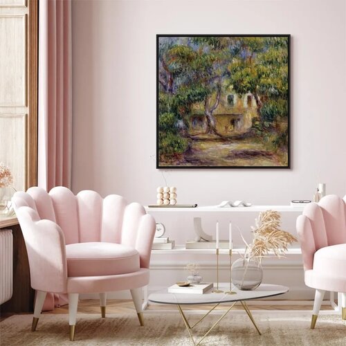  Slika - Pierre-Auguste Renoir &amp;ndash; The Farm at Les Collettes 80x80 U crnom drvenom okviru Slike