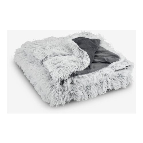  Ćebe 135x195 od ve&amp;scaron;tačkog krzna bela/siva Slike