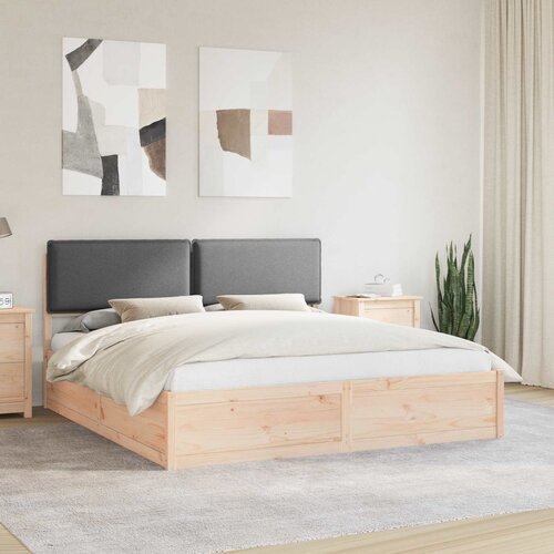  Krevetni okvir s tapiciranim uzglavljem Tamno siva 180 x 200 cm Cijene