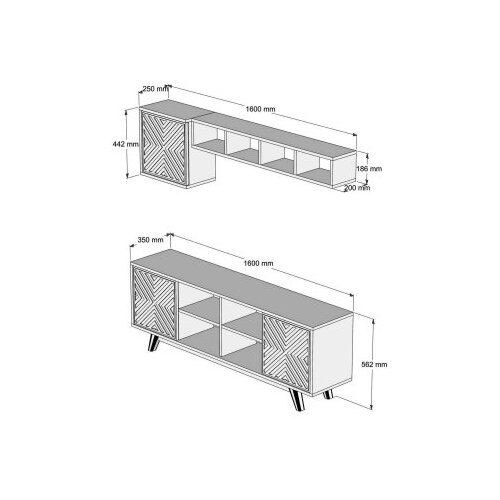 Woody Fashion inci - walnut, yellow walnutyellow tv unit Slike
