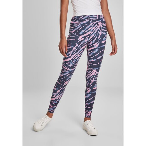 Urban Classics Women&amp;#039;s High Waist Leggings Dye Dye Darkshadow/Pink Slike