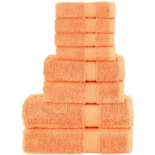 VidaXL 8-dijelni vrhunski set ručnika SOLUND narančasti 600 gsm Slike