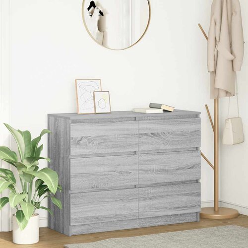 vidaXL Komoda siva sonoma 100x35x76 cm inženirski les Cene