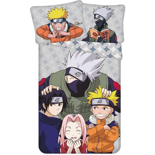 Jerry Fabrics Enojna bombažna otro&amp;scaron;ka posteljnina 140x200 cm Naruto &amp;quot;Grey&amp;quot; &amp;ndash; Slike