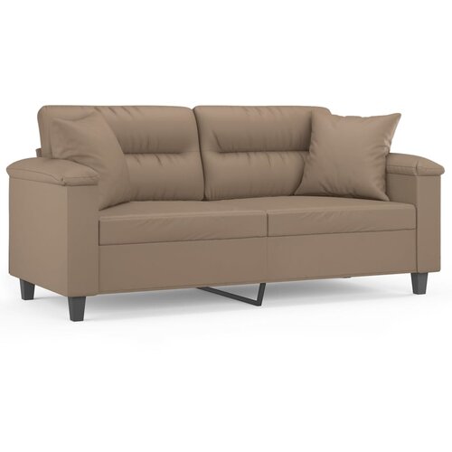 Maison Chic kavč - Sofa - Kanape dvosed z okrasnimi blazinami kapučino 140 cm umetno usnje, (21727666) Cene
