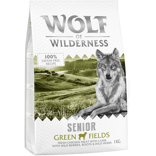 Wolf of Wilderness Povoljno! 1 kg - SENIOR Green Fields - janjetina Slike