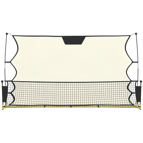 Nogometna mreža za odbijanje crno-žuta 183x85x120 cm poliester Slike