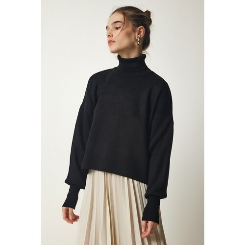  Women&amp;#039;s Black Turtleneck Casual Knitwear Sweater Slike