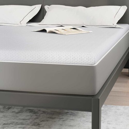 Nadmadrac Bijelo 200 x 200 cm Jakard tkanina Slike