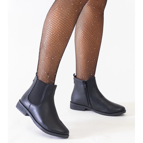 Gemre Black classic ankle boots with elastic insert eco-leather Maiza Cene