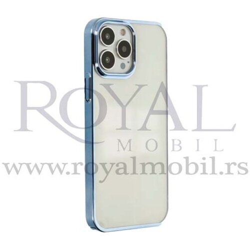  futrola pvc sa niklovanim obodom za iphone 14 plus (6.7) plava Slike