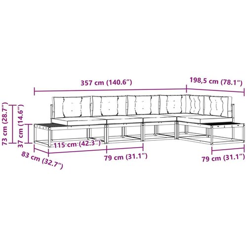  Set vanjskih sofa 6 Komad Prirodna i antracit Slike