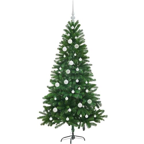  Božićno drvce s 150 LED svjetlima s stalakom Zelena 150 cm PE Slike