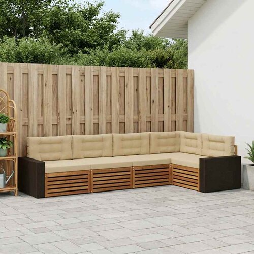  Set vanjskih sofa 5 pcs Prirodna i bež 331 x 172,5 x 73 cm Cene