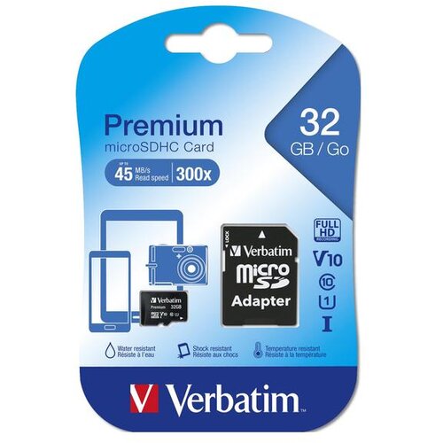 Memorijska kartica MICROSDHC VERBATIM 32GB, (C10) UHS-I, SA ADAPTEROM 44083 Cijene