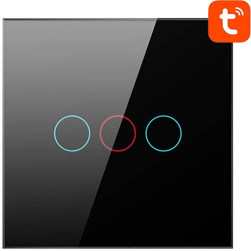 Avatto stikalo na dotik wifi TS02-EU-B3 triple tuya (črno), (20771425) Cene