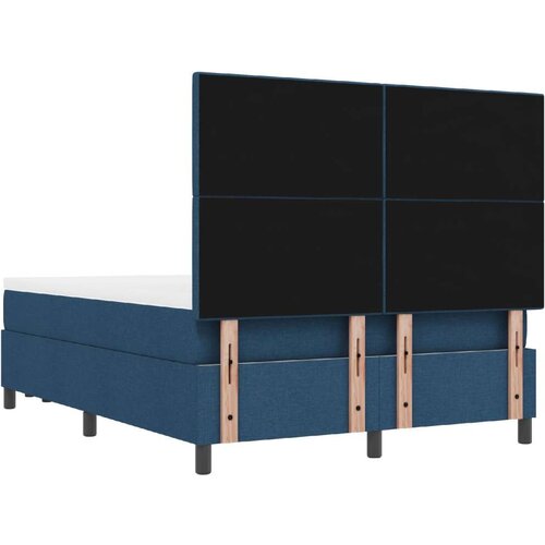  Krevet s oprugama s madracem i klupom Plavi 160x200 cm Tkanina Slike