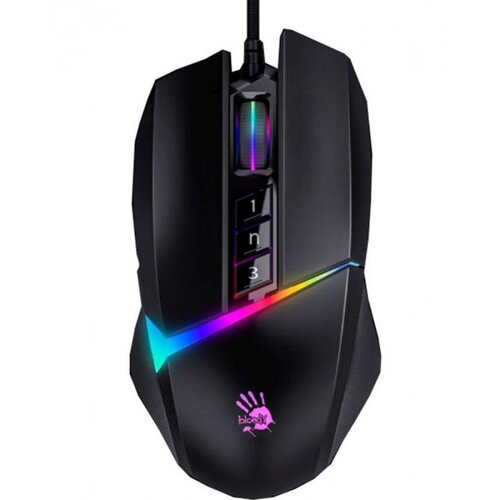 A4Tech A4-W60 Max Bloody RGB Gejmerski opticki mis, 2000Hz/100-10.000 Dpi, Black USB 135mm Cene