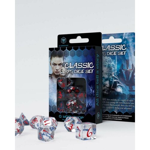 Q-Workshop kockice - classic rpg translucent & blue-red - dice set (7) Cene
