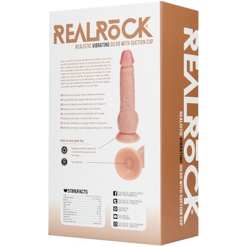 REALROCK Vibrator s usisnom ča&amp;scaron;om - prirodni (18cm) Slike
