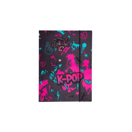 COOLPACK K-POP FASCIKLA A4 SA GUMOM BLACK Slike