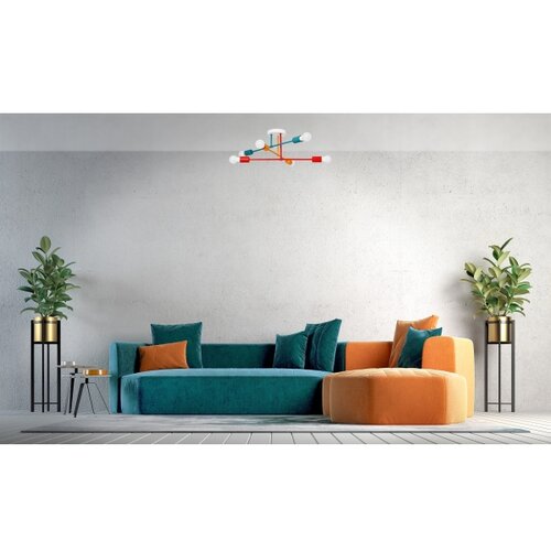  Plafonski luster CAMBRIDGE 6xE27/20W/230V plava/crvena/narandžasta Slike