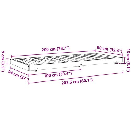  Okvir za krevet Vosak smeđa 90 x 200 cm Slike