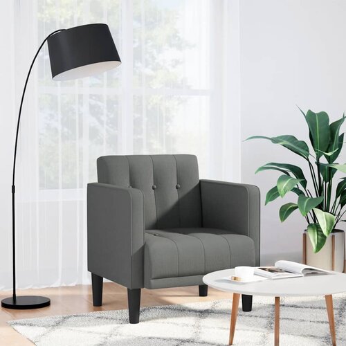 SOFA s naslonima za ruke tamno siva 53 cm tkanina Cijene